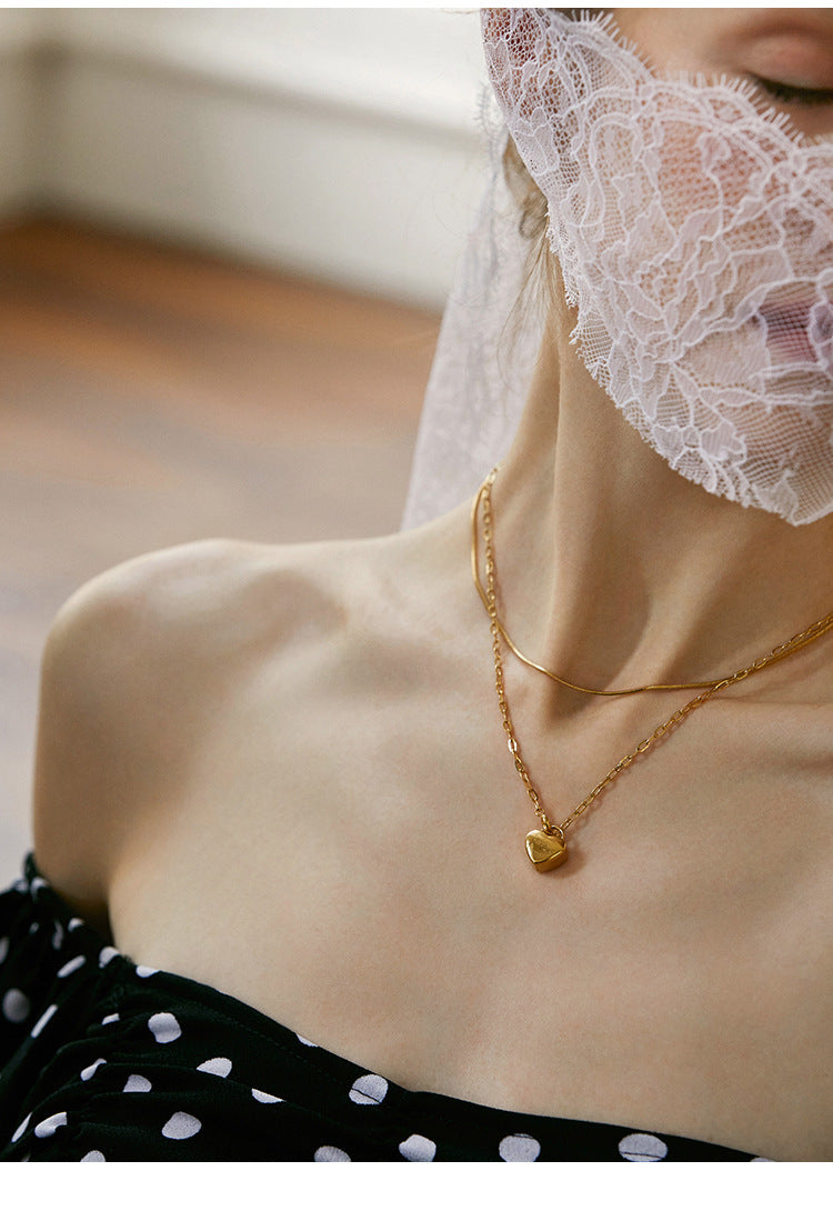 Titanium Steel Pendant Necklace for Women, Niche Light Luxury, Non-Fading Snake Bone Chain, Layered Choker Collarbone Chain, Neck Chain Jewelry Gold Necklacejewelry gold necklace002