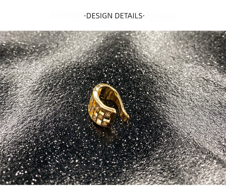 Clip-on Earrings Without Piercing Vintage French Style High-end Side Ear Bone Clip Gold Necklace David David Gold Necklace Jewelrydavid gold necklace jewelry