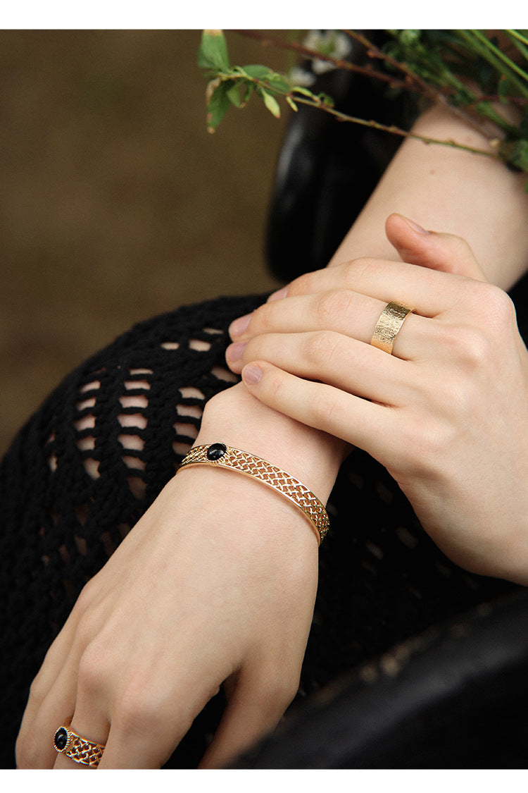 Copper Alloy Imitation Crystal Bracelet Fashion French Simple Elegant Design Light Luxury Bracelet Gold Necklace Davidgold necklace david