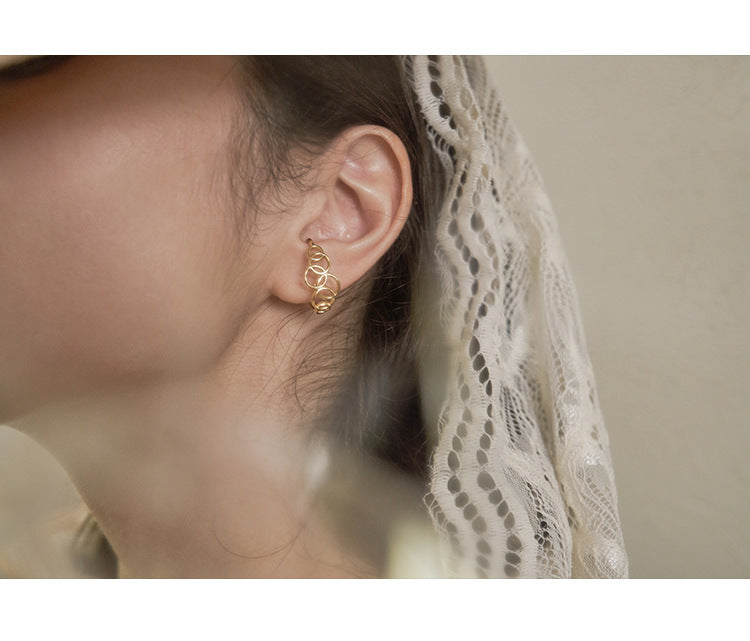 925 Silver Earrings Ear Clip Style No Piercing Women's Earrings Earrings Minimalist Niche Sweet Cool French Style High-end David Gold Necklacedavid gold necklace