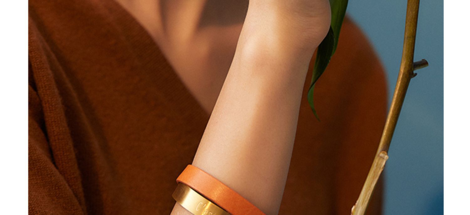 Titanium Steel Leather Bracelet Couple Bracelet Women's Niche Design Men's Accessories Light Luxury Style