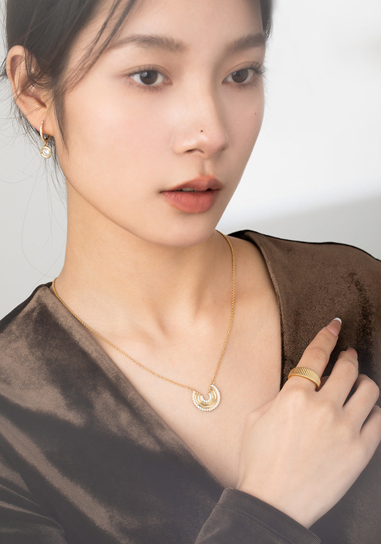 Copper Alloy Necklace French Lazy Fashion Retro Temperament Personality Design Light Luxury Necklace Pendant Jewelry Gold Necklace Davidjewelry gold necklace david002