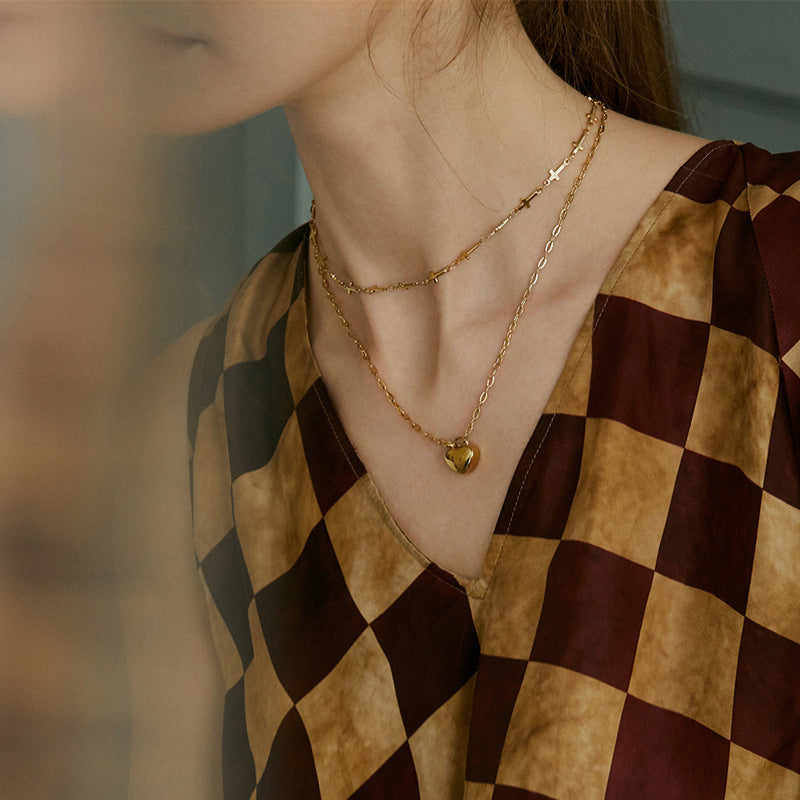 Titanium Steel Pendant Necklace for Women, Niche Light Luxury, Non-Fading Snake Bone Chain, Layered Choker Collarbone Chain, Neck Chain Jewelry Gold Necklacejewelry gold necklace002