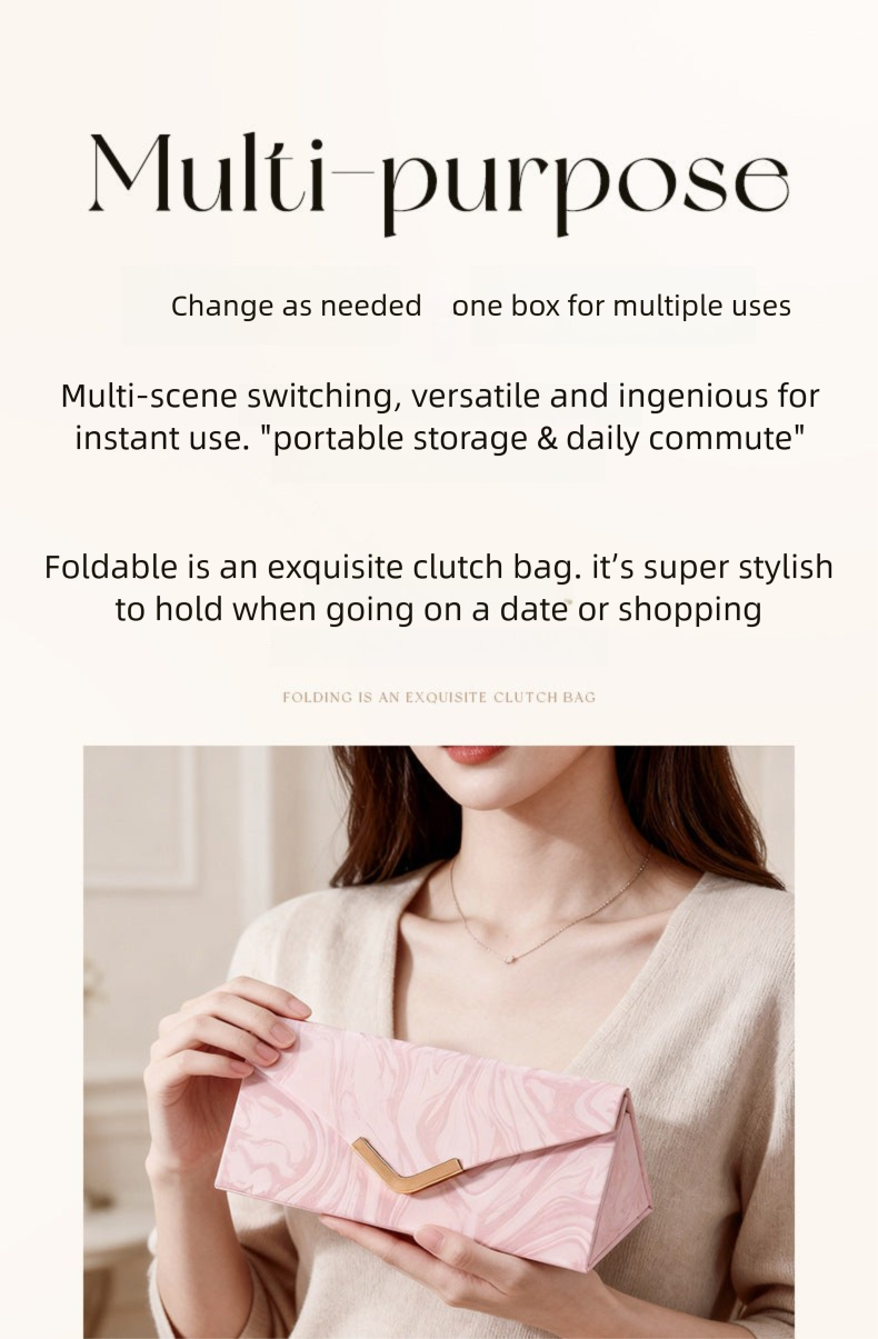 davidCross-Border Direct Supply Jewelry Box Luxury Foldable Jewelry Box Earrings Rings Necklaces Storage Jewelry Glasses Storage Box