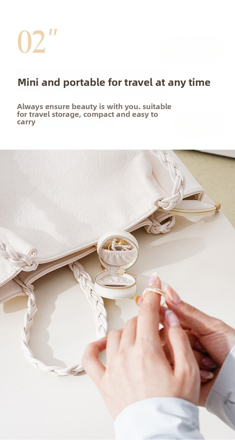 TiffanyCross-Border Direct Supply Jewelry Bag for Business Trips and Travel Portable Earrings Rings Storage Box Jewelry Organizer