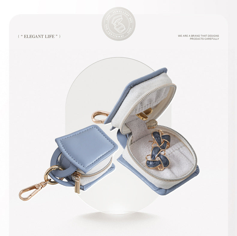 TiffanyCross-Border Direct Supply Jewelry Bag for Business Trips and Travel Portable Earrings Rings Storage Box Jewelry Organizer