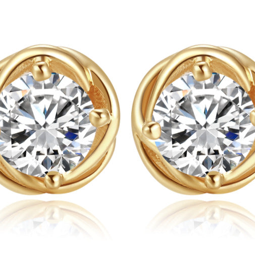 925 Silver Synthetic Zircon Earrings Four-leaf Clover Stud Earrings for Women Pure Silver Exquisite High-end Small Anti-allergy Gold Necklace Jewelrygold necklace jewelry001