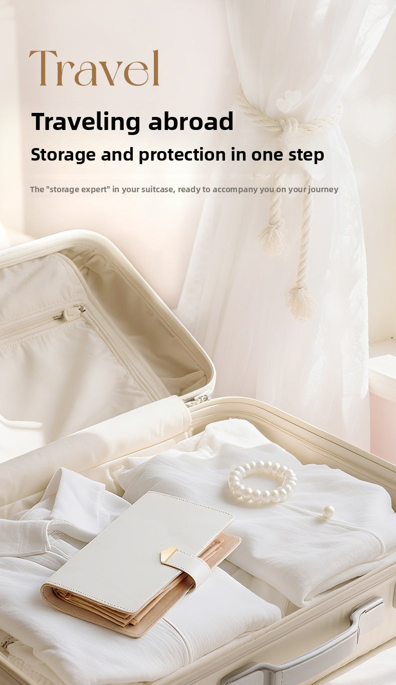 Cross-Border Jewelry Storage Box Booklet Bag Necklace Earring Box Leather Portable Gold Jewelry Storage High-End Gift Tiffany Gold Necklace Jewelry DavidTiffany gold necklace jewelry david