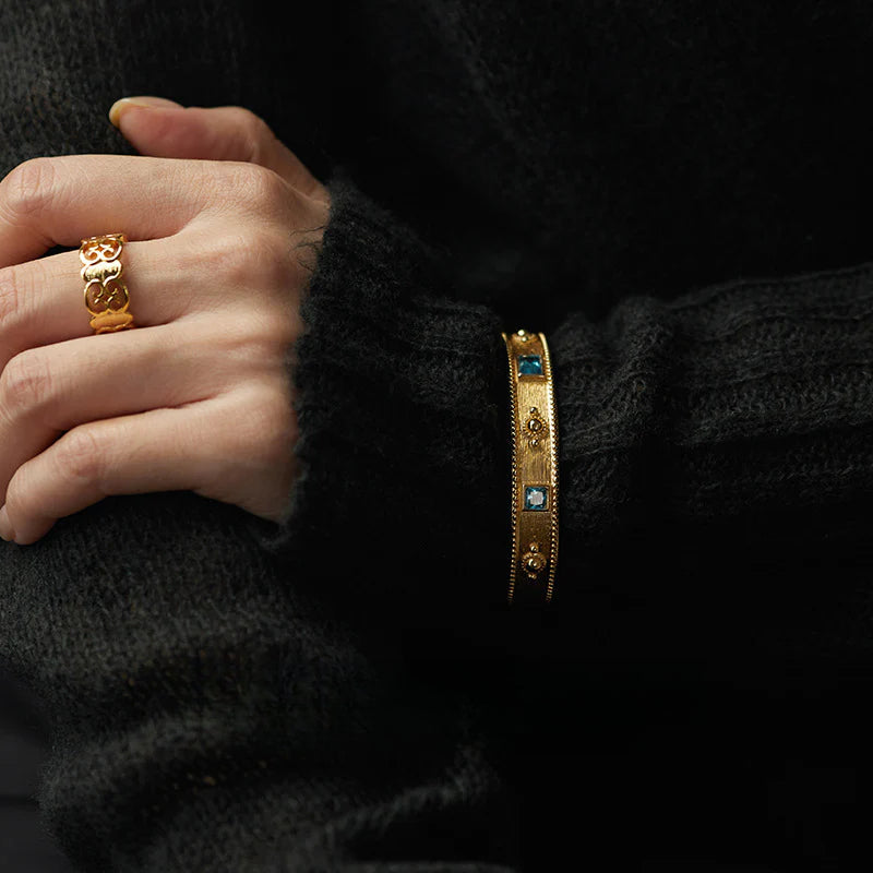 Brass Alloy Bracelet French Retro Bracelet Autumn Winter Fashion Simple Light Luxury Bracelet David Gold Necklacedavid gold necklace