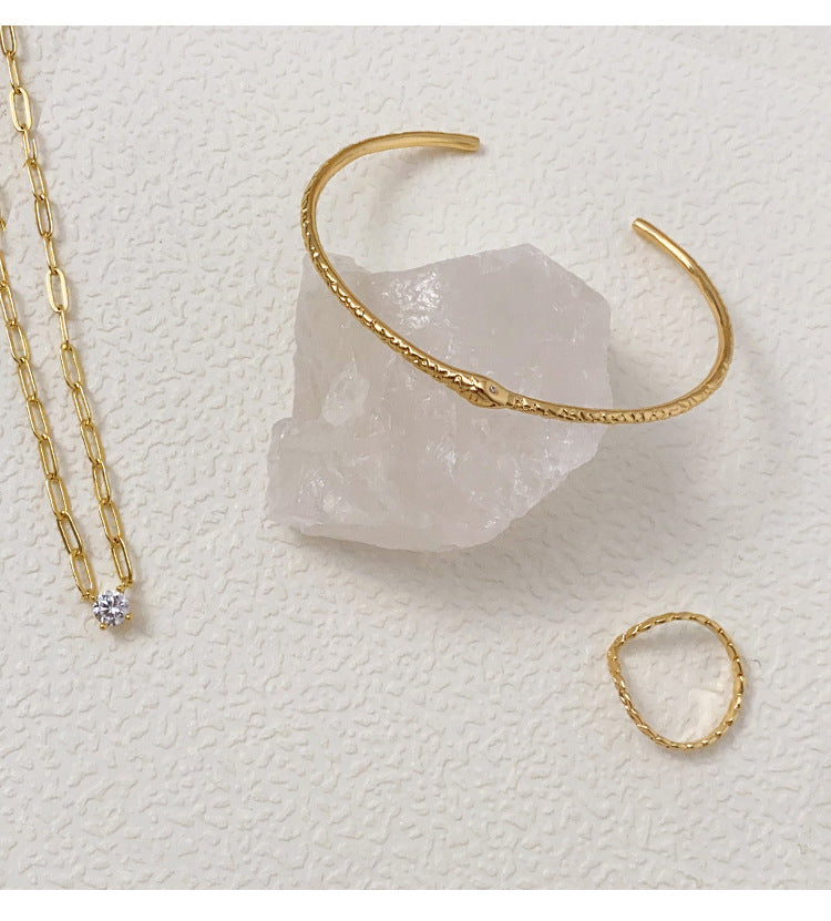 Copper Alloy Synthetic Zircon Bracelet French Style Elegant Light Luxury Retro Simple Fashion Bracelet Jewelry Gold Necklace Davidjewelry gold necklace david