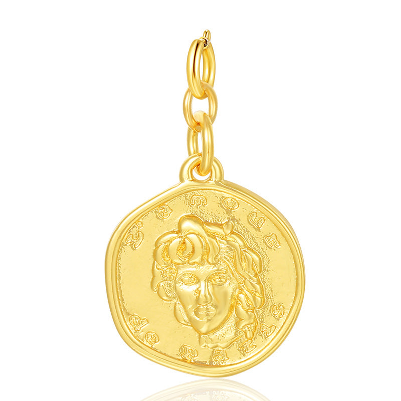 Copper Alloy Pendant [Exclusive for Fans] Antique Feel Gold Coin Vintage Jewelry Pendant David Jewelrydavid jewelry