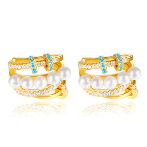 Copper Alloy Imitation Pearl Earrings Ear Clips for Women Without Pierced Ears French Style Earrings Niche Ear Hooks Ear Cuffs Gold Necklace Davidgold necklace david