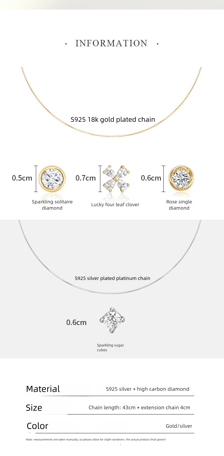 925 Silver Synthetic Zircon Pendant Necklace for Women, Light Luxury Four-Leaf Clover Jewelry Pendant, High-End Clavicle Chain Jewelry Gold Necklace Davidjewelry gold necklace david002