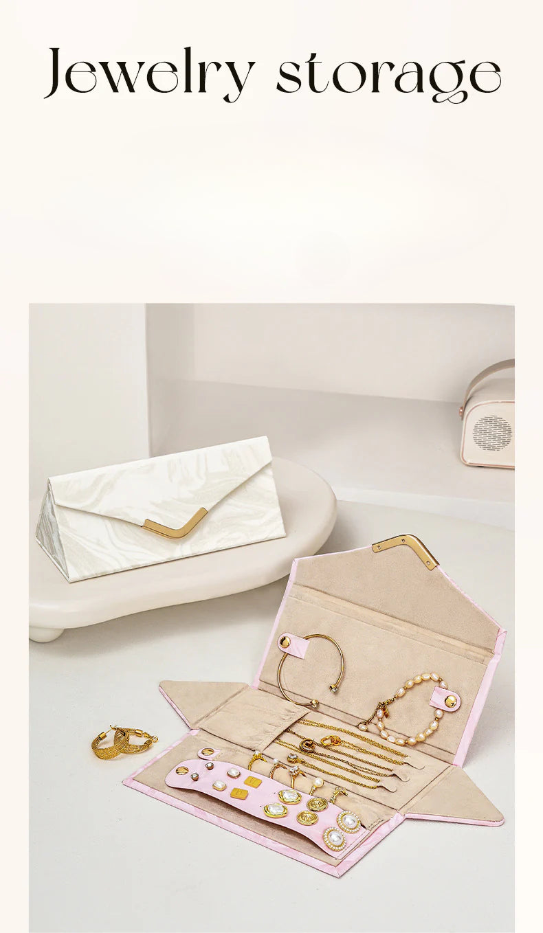 davidCross-Border Direct Supply Jewelry Box Luxury Foldable Jewelry Box Earrings Rings Necklaces Storage Jewelry Glasses Storage Box