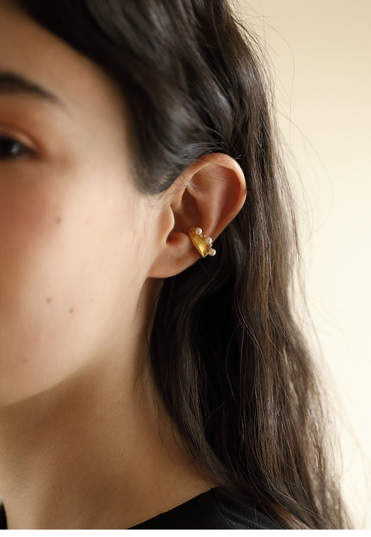 Copper Alloy Imitation Pearl Earrings French Clip-On Earrings Without Piercing Women's Earrings Studs Runaway Princess